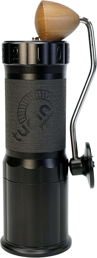 Turin H40 V2 Manual Coffee Grinder – 40mm Stainless Steel Burr, Adjustable for Espresso, Pour Over, French Press, Aluminum Body with Walnut Handle, Magnetic Dosing Cup, 30g Capacity