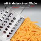 Ourokhome Rotary Cheese Grater Hand Crank, Kitchen Shredder Speed Mandolin Slicer Nuts Grinder with Handle and Drum Blades for Cheese, Vegetable, Walnuts, Chocolate, Potato, Carrot, 3 Blades, Pink
