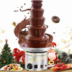 Commercial Chocolate Fountain 5 Tiers 13.2 Lbs Nacho Cheese Fountain Stainless Steel Hot Fondue Fountain Machine for Bakery, Party, Gathering, Wedding, Rental, Knob Control