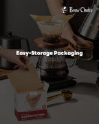 Pre-folded Unbleached Cone Coffee Filters, 100 Count Disposable Paper Filters Compatible with Hario V60 Size 02 Drippers, Bodum & 1-5 Cups Pour Over and Drip Coffee Makers