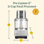 Cuisinart Food Processor, Pro Custom 11 Cup, Brushed Chrome, DLC-8SBCYP1