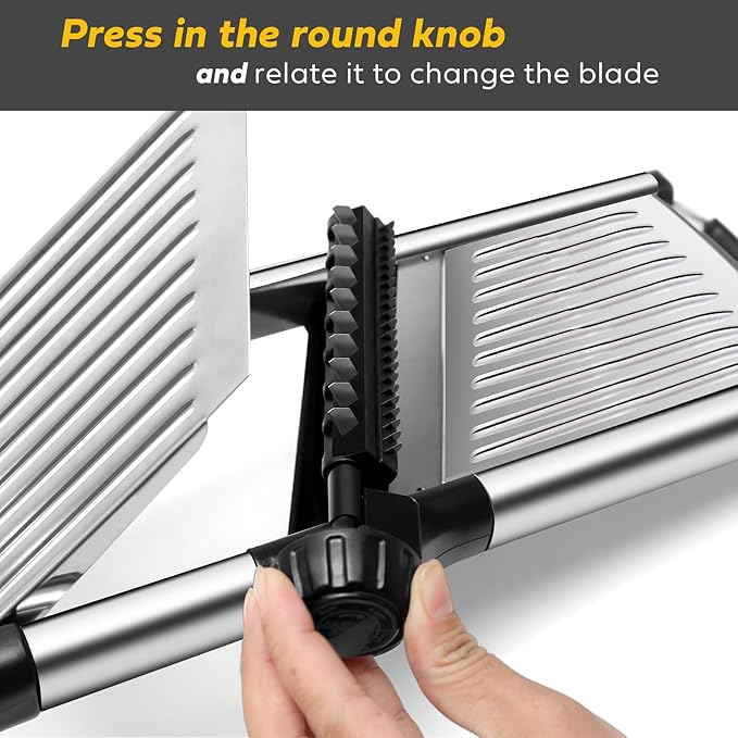 Mandoline slicer, Stainless Steel adjustable Mandoline vegetable slicer, mandoline for kitchen, Vegetable Cutter potato,onion,cucumber slicer, with paring knife, brush and cutproof gloves