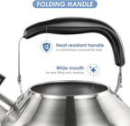 Tea Kettle for Stove Top,304 Stainless Steel Tea Kettles,4L/4.2QT Tea Kettles for Kitchen,Camping,Traveling,Portable,Fast to Boil