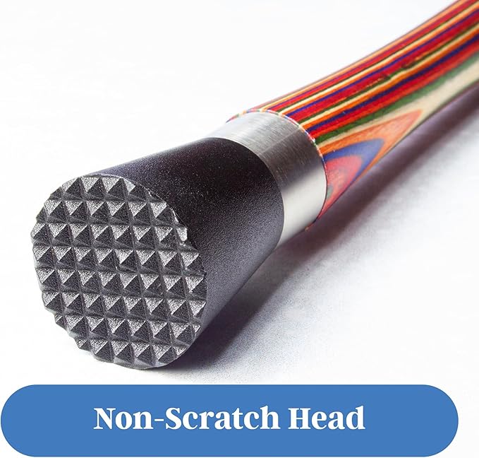 Baltique Marrakesh Collection Wooden Muddler for Cocktails – Colorful Birch Wood Handle with Non-Scratch Head, Perfect for Mojitos, Old Fashioneds & Home Bartending