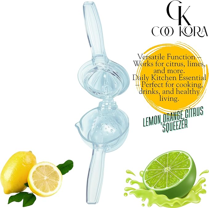 Lemon Squeezer, Durable Manual Juicer for Citrus Fruits, Oranges, Lemons, etc. Designed to Extract the Most Juice Possible, Dishwasher Safe