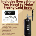 The Original Royal Brew Nitro Cold Brew Coffee Maker - Gift for Coffee Lovers -128 oz Extra Large Home Keg, Nitrogen Gas System Coffee Dispenser Kit - Use Nitrogen or Nitrous Oxide