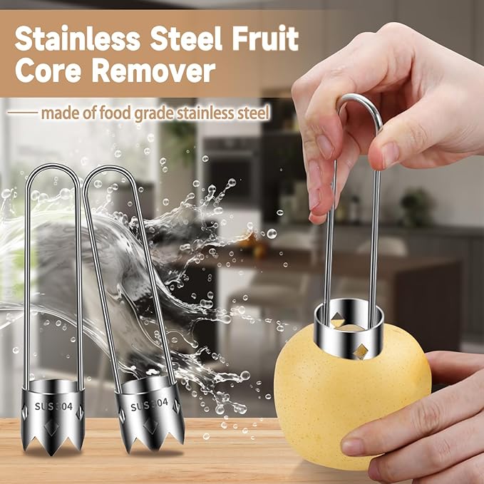 Apple Corer, Stainless Steel Apple Core Remover Tool, Pepper Seed Core Remover, Multifunctional Pepper Corer for Vegetable Fruit Practical Kitchen Gadget Tools (1 Pcs)