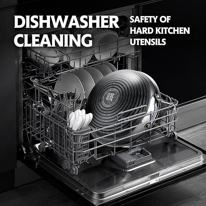 Wok pan,Hybrid 13 inch Wok with Lid, PFOA Free Cookware,non stick Stainless Steel Woks & Stir-fry pans Nonstick, Dishwasher and Oven Safe, Works on Induction