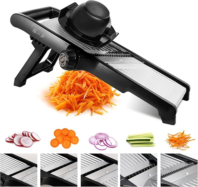 ZHANG XIAO QUAN SINCE 1628 Mandoline Food Slicer for kitchen, Adjustable Stainless Steel Mandoline Vegetable slicer Julienne, Onion Potato Chip French Fry vegetable slicer