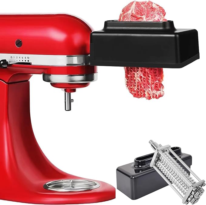 HOMGEN Meat Tenderizer for KitchenAid-Stainless Steel Meat Tenderizer Attachment with Durable Gears-Universal Fit All KitchenAid Models -Professional Meat Pounder for Beef/Pork/Includes Sturdy Cover