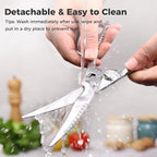 Sunnecko Kitchen Scissors for Food, Heavy Duty Scissors All Purpose Kitchen Shears That Come Apart, 9 Inch Fully Forged Stainless Steel with Curved Blades