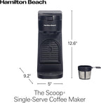 Hamilton Beach The Scoop Single Serve Coffee Maker & Fast Grounds Brewer for 8-14oz. Cups, Brews in Minutes, Black (47620), Next Gen