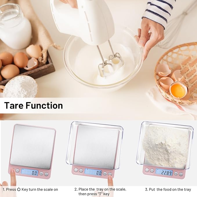 Fuzion Digital Scale .1 Gram Accuracy, 3000g Mini Food Scales for Herb, Spice, Jewelry, Gold, Small Food Scale - Weight Gram and Oz