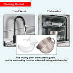 6Quart Stainless Steel Mixer Bowl with Handle for Kitchenaid Stand Mixers and Pouring Shield(Splash Guard) for Kitchenaid Stand Mixers