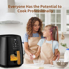 5.8 QT Large Digital Air Fryer with Window for Kitchen Use,Nonstick Made without PFAS, Touchscreen Display,400F,Customized Temp/Time,NonStick Basket,Black