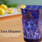 US Acrylic Optix Plastic Reusable Drinking Glasses (Set of 8) 14oz Rocks Cups in Coastal Colors | BPA-Free Tumblers, Made in USA | Top-Rack Dishwasher Safe