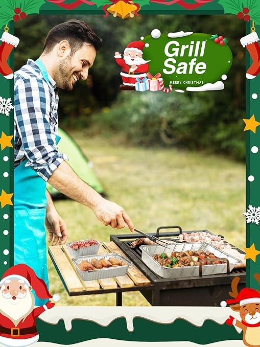 60 Pack 8x6 Disposable Aluminum Pans Aluminum-Foil-Pans-Tin-Foil-Baking-Pans-Tin-Trays-Food-Containers-for-Meal-Prep-Cooking-Roasting-Heating