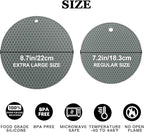 Silicone Trivet Mats, 2 Sizes 7 & 9 Inch Heat Resistant Silicone Hot Pads Pot Holders for Kitchen - Trivets for Hot Dishes, Multipurpose Non-Slip Heat Resistant Mat, Spoon Holder, Drying Mat(Gray)