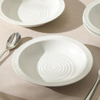 Stone Lain Orbit 4-Piece Pasta Bowl Set Stoneware, White
