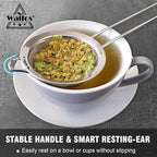 Walfos Small Fine Mesh Strainer for Cocktail & Tea, Mini Stainless Steel Sieve with Handle, 3.3 Inch Metal Strainers for Juicing, Coffee, Drinks, Tea Herbs
