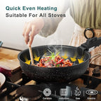 NEWBULIG Nonstick Kitchen Cookware Set, Pots and Pans with Detachable Handle, Induction Compatible, Dishwasher & Oven Safe, Space-Saving, Black, 12 Pieces(5 Pot)