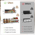 Uten Large Spice Rack for Refrigerator, 2 Pack Strong Magnetic Shelves, Moveable Fridge Organizer for Kitchen Holding Spices, Jars