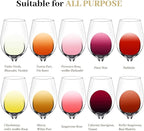 JBHO Hand Blown Italian Style Crystal White or Red Wine Glasses - Gift Packaging for Any Occasion - Lead-Free Premium Crystal Clear Glass - Set of 4-18 Ounce
