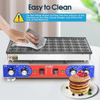 SICHI Mini Pancake Maker - 50Pcs Mini Dutch Pancake Maker With Nonstick and Quick Heat-Up, Mini Pancakes Maker Machine With 2 Thermostats & 2 Timers Separate Control, Commercial Pancake Maker Machine