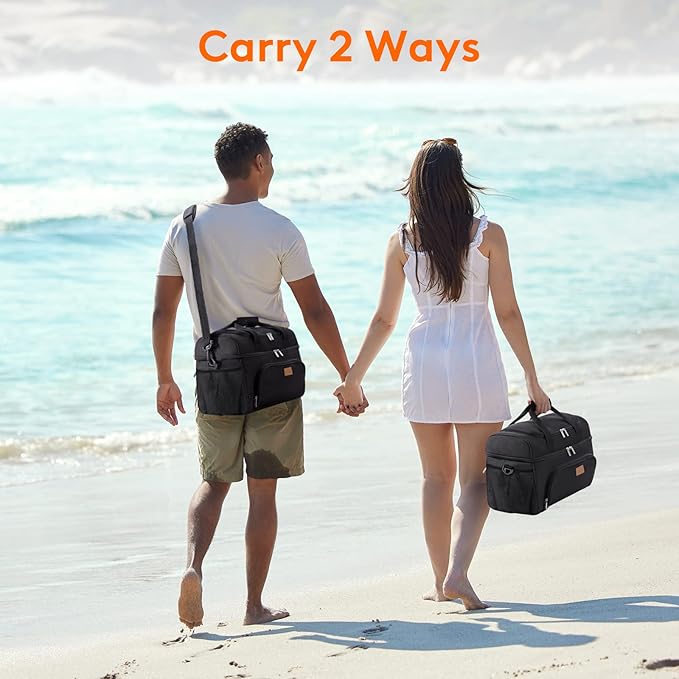 Lifewit Insulated Cooler Bag, 32/48 Can Large Leakproof Beach Cooler, Lightweight Portable Double Layer Soft-Sided Travel Ice Chest for Camping, Kayaking, Road Trips, Grocery Shopping