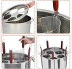 Pasta Pot With Strainer Basket,Large 5 Holes Pasta Pot with Insert for Cooking, Pot With Strainer Lid Stainless Steel for Home Kitchen