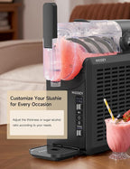 Hicozy F1 Slushie Machine, Professional Frozen Drink Maker, Slushy Machine for Home, No Ice Needed, Self-Cleaning, 5 Presets for Milkshakes, Cocktail, Frappés, and More (Black)