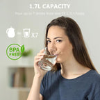 1.7L Electric Kettles, BPA Free Tea Kettle, Hot Water Boiler Heater, Stainless Steel Teapot, Auto Shut-Off & Boil-Dry Protection, 120V/1500W
