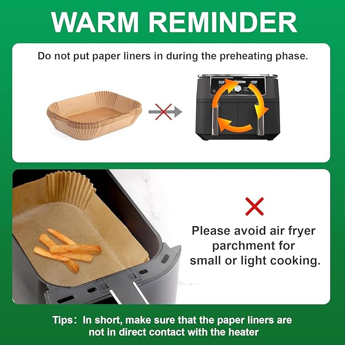 Small Air Fryer Liners Disposable Compatible with COSORI Air Fryer 2.1 Qt, 175 PCS Unbleached Parchment Paper 1-2 qt Small Air Fryer Liners Disposable for COSORI Accessories Non-Stick Baking Paper