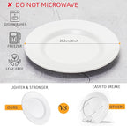 Melamine Dinner Plates Melamine Salad Plates 8 inch Round White Plates Set of 6,PYW-8-06