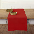 Solino Home Linen Red Table Runner 90 Inches Long - 100% Pure Linen 14 x 90 Inch Table Runner for Summer - Fete