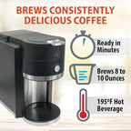 Café Valet Barista Single Serve Coffee Maker, Compatible with K-Cup Coffee Pods, Compact Design