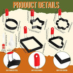 Nonstick Egg Rings Set with Silicone Handle, 6 Pcs Stainless Steel Egg Cooking Rings for Breakfast, Sandwich, Muffins with Oil Brush, Separator, 5 Shapes