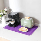 Silicone Dish Drying Mat for Multiple Usage,Easy clean,Eco-friendly,Heat-resistant Silicone Mat for Kitchen Counter or Sink,Refrigerator or Drawer Liner Purple 3XL 28 inches x 18 inches
