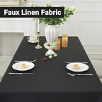 Laolitou Table Cloth Rectangle Linen Waterproof Textured Black Tablecloth, Washable Wrinkle Free Spill Proof Fabric Tablecloths for Dining Table Farmhouse Kitchen Holiday, 52x70 Inch