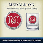 Heritage Pewter Miami of Ohio Double Old Fashion | Double Rocks Glass 14 OZ for Liquor | Expertly Crafted Pewter Glass