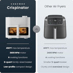 Chefman Crispinator Air Fryer 6-in-1 with 8 Qt capacity, 450°F Max Temp with TurboFry Pro Technology for Fast and Even Results, Viewing Window, Nonstick Ceramic Basket, 10-Pc Liner Starter Pack
