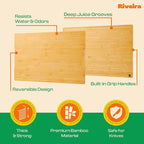 Riveira Wood Cutting Board – Gourmet Bamboo Grandeur: 30 x 20 Cutting Boards For Kitchen – Natural Wooden Cutting Boards For Kitchen – Innovative Juice Grooves Bamboo Cutting Board
