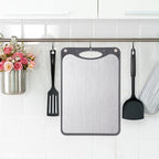 Titanium Cutting Board,Double Sided Chopping Board,Food Grade Titanium And Wheat Straw PP, Large Size 15”×10” And Easy To Clean,Dark Gray