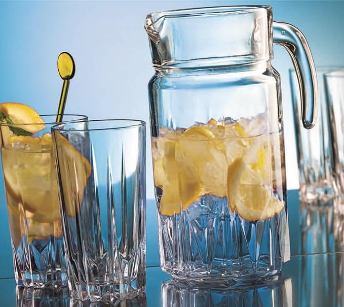 Glaver's Highball Glass Cups. Set of 10 Elegant Diamond Cut Drinking Glasses. Classic 15 oz Bar Glasses. Tall Kitchen Glass for Water, Old Fashioned, Juice, Beer, Cocktails.