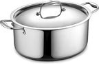HexClad Hybrid Nonstick 6.5-Quart Oval Dutch Oven with Stainless Steel Lid, Stay-Cool Handles, Dishwasher-Friendly, Oven-Safe Up to 900°F, Induction Ready, Compatible with All Cooktops