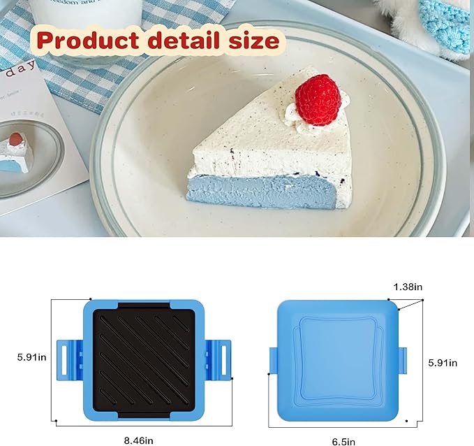 Blue Microwave Sandwich Grill and Toastie Maker, Microwave Toaster, Sandwich Maker, Panini Maker, Dishwasher Safe,NO Electricity,Wireless,Time Saving,Fast,Toastie Safe in Microwave Oven