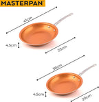 MASTERPAN Copper tone 10 and 12 inch Non-Stick Ceramic Frying Pans 2-Pack