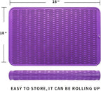 Silicone Dish Drying Mat for Multiple Usage,Easy clean,Eco-friendly,Heat-resistant Silicone Mat for Kitchen Counter or Sink,Refrigerator or Drawer Liner Purple 3XL 28 inches x 18 inches