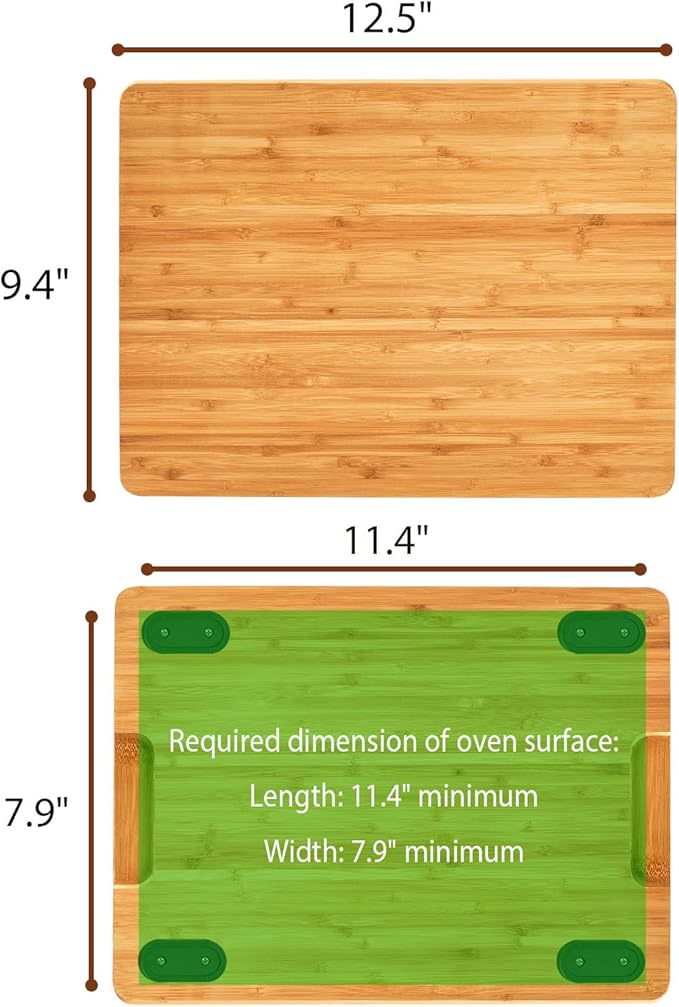 Cutting board Compatible with Panasonic NB-G110P FlashXpress Toaster Oven (Oven Excluded), Countertop Oven Accessories, With Heat Resistant Non-Skid Silicone Feet, Protects Cabinet, More Storage Space