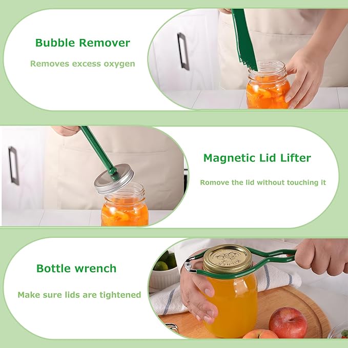 21.5QT Stainless Steel canning pot with rack and lid & canning kit set,water bath canner for canning Beginners,7 pcs Canning Supplies Kit,Compatible with natural gas and induction cookers